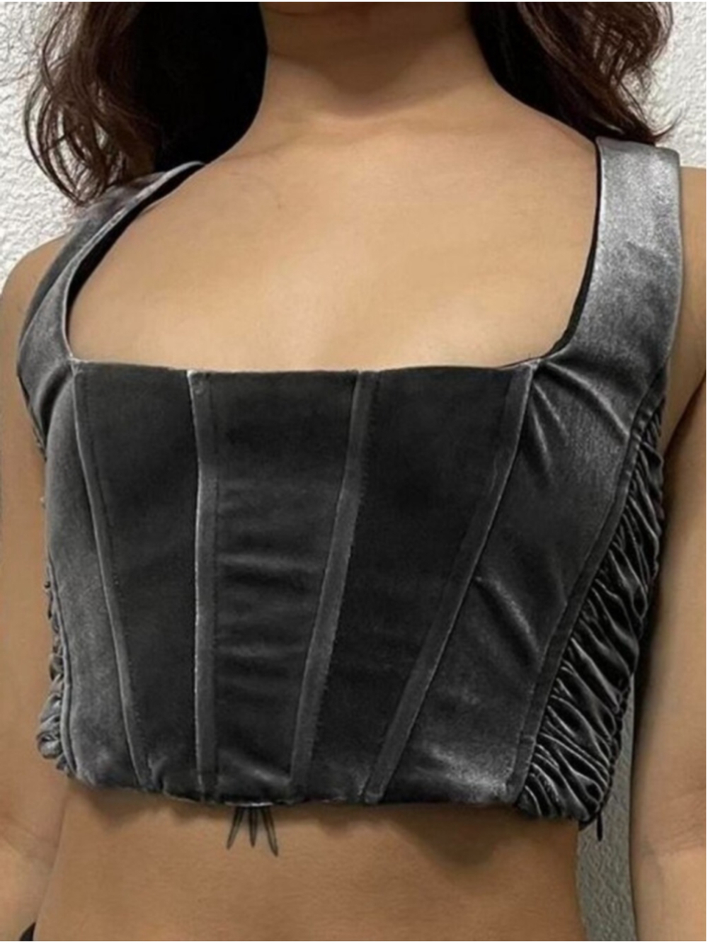 Zara Velvet Cropped Corset Top Size Medium Castlecore Renaissane Concert Fairy